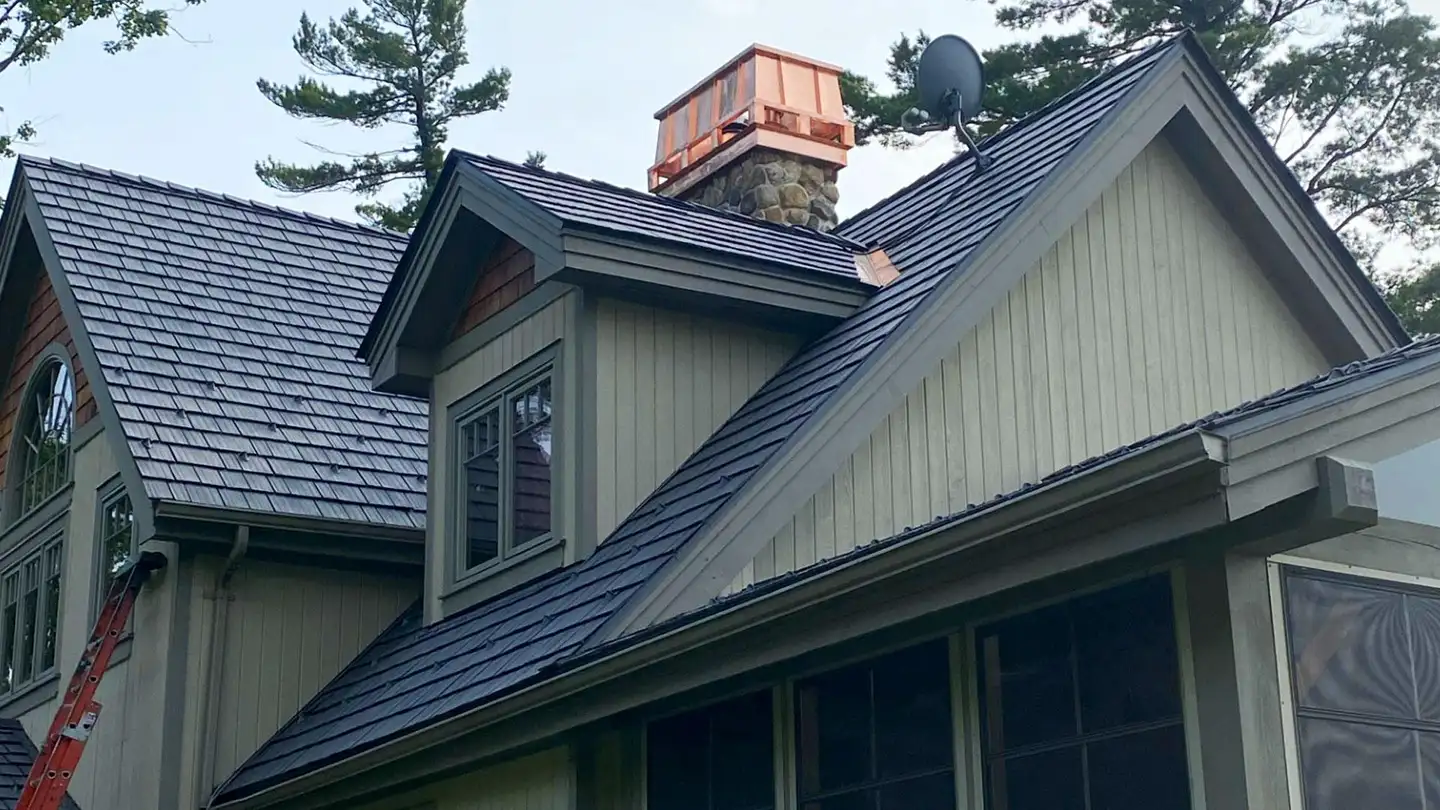 A completed BC Roofing & Sheet Metal roofing project